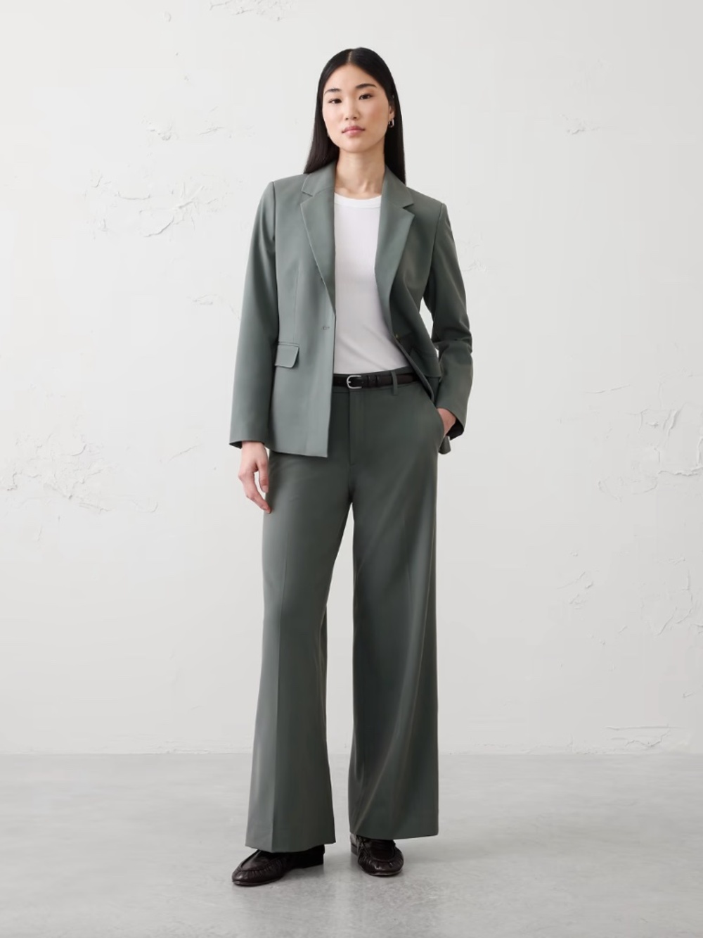Banana Republic Wide-Leg High-Rise Sculpted Trouser Petite Size 0